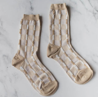 Vintage Checkerboard Twist Socks