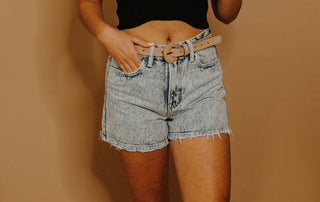 Distressed Hem Denim Shorts - Wild Features Collective
